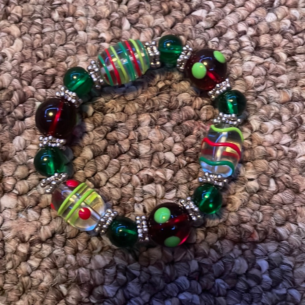 green red abstract bracelet